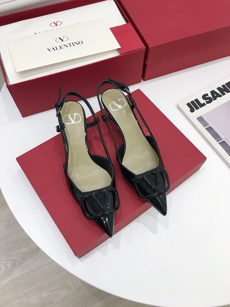 Valentino Big V Buckle Slippers