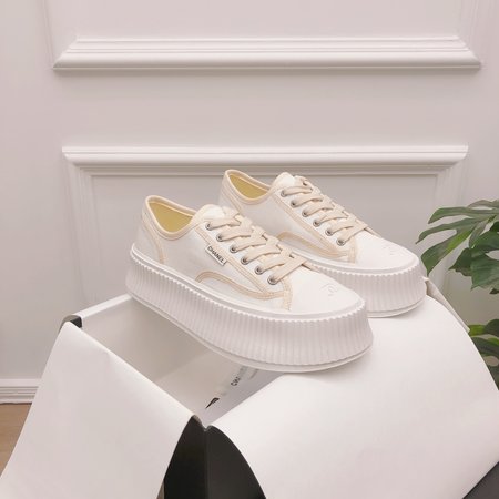 Chanel Platform High Top Canvas Casual Shoes Sneakers