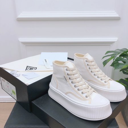 Chanel Platform High Top Canvas Casual Shoes Sneakers