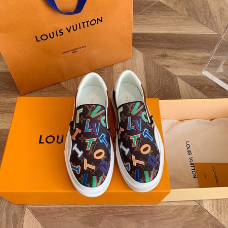 Louis Vuitton NBA joint graffiti loafers
