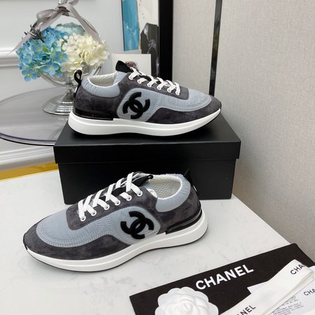 Chanel Sneakers fabric and sheepskin leather