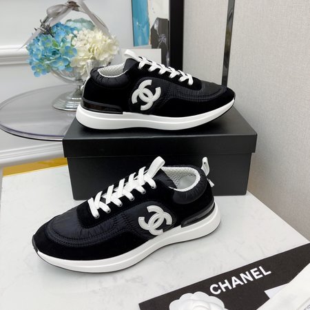 Chanel Sneakers fabric and sheepskin leather