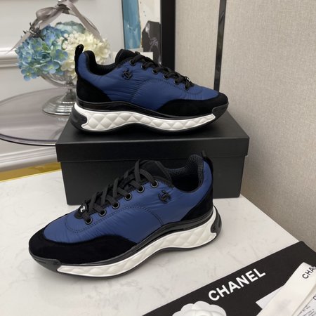 Chanel Sneakers fabric and sheepskin leather