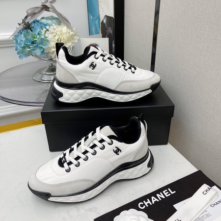 Chanel Sneakers fabric and sheepskin leather