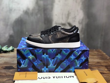 Louis Vuitton Air Jordan 1 joint sneakers calfskin