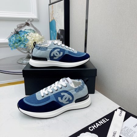 Chanel Sneakers denim and sheepskin leather