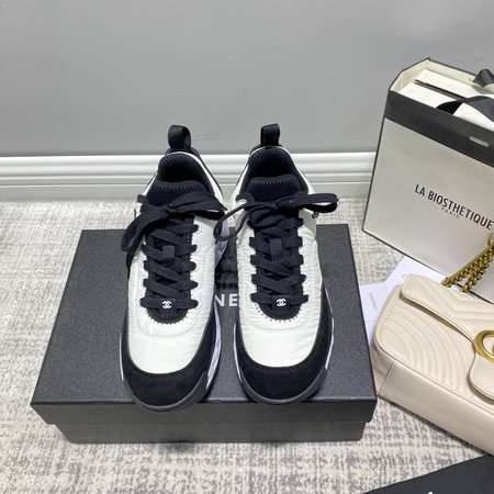 Chanel CC logo color stitching sneakers