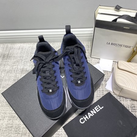 Chanel CC logo color stitching sneakers