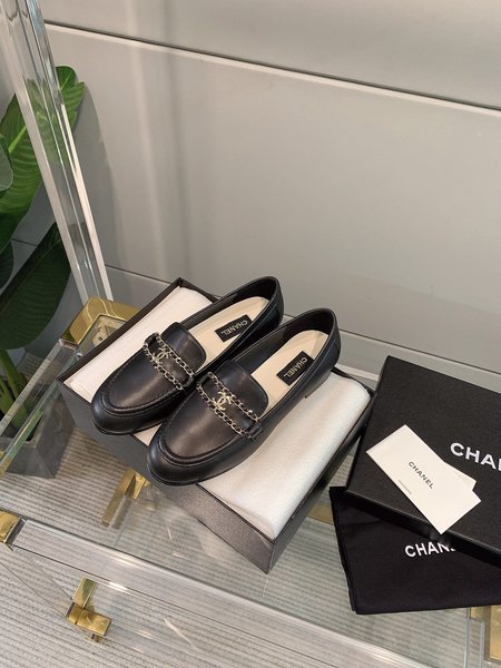 Chanel Chain buckle fortune shoes calfskin