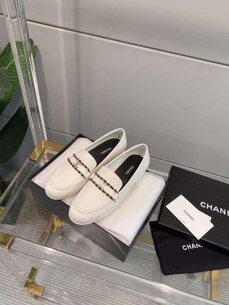 Chanel Chain buckle fortune shoes calfskin