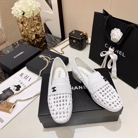 Chanel Panda lace-up sneakers cowhide hand-woven