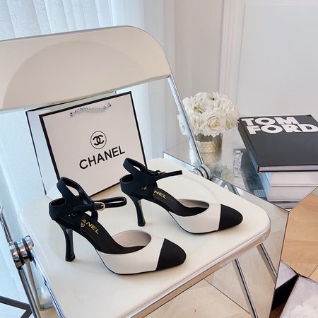 Chanel Women s shoes sheepskin / black sheep Jing / black silk satin lining sheepskin heel height: 8.5CM