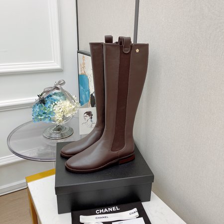 Chanel Knight s boots camellia metal logo calfskin lining: lambskin heel height: 3cm