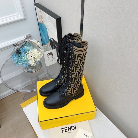 Fendi Martin boots FF socks stretch ankle boots / mid boots Rockoko