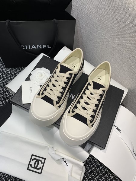 Chanel Platform canvas casual shoes sneakers