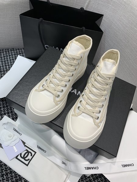 Chanel Platform High Top Canvas Casual Shoes Sneakers