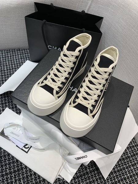 Chanel Platform High Top Canvas Casual Shoes Sneakers