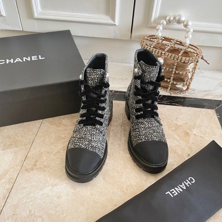 Chanel Lingge Martin boots calfskin lining sheepskin