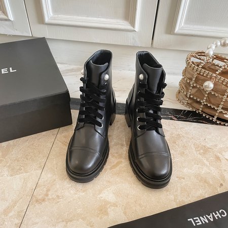 Chanel Lingge Martin boots calfskin lining sheepskin