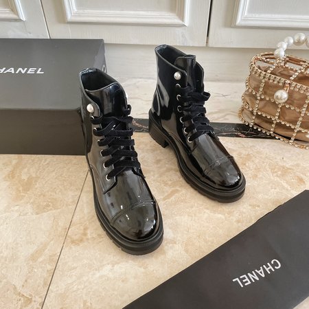 Chanel Lingge Martin boots calfskin lining sheepskin