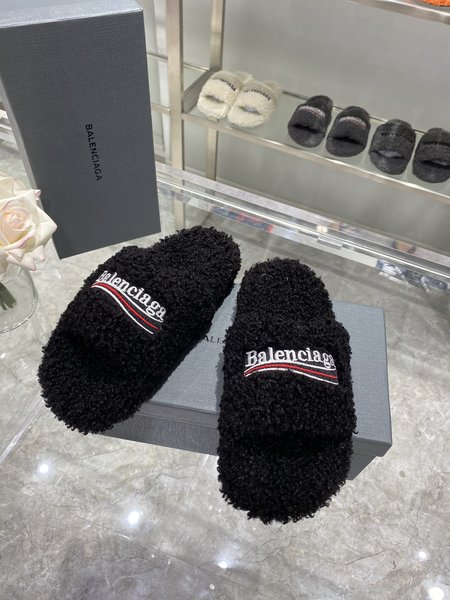 Balenciaga Political CamPaiGn Fur Slippers