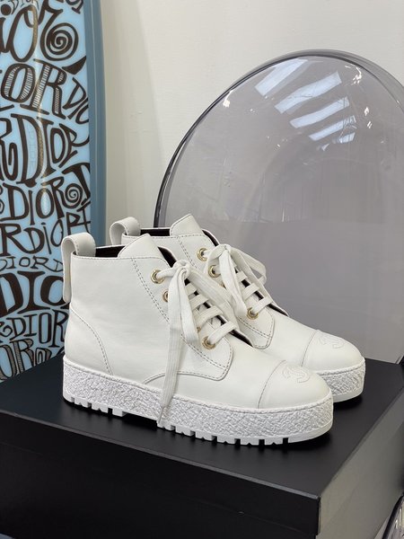 Chanel Lace-up sports boots calfskin inner sheepskin