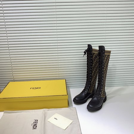 Fendi Glossy ankle boots FF Logo cowhide inner sheep leather