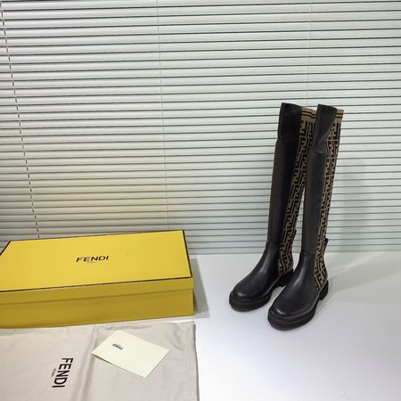 Fendi Glossy ankle boots FF Logo cowhide inner sheep leather