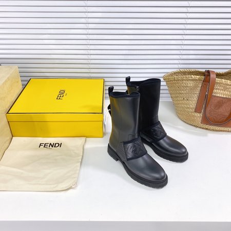 Fendi Side zip velcro booties