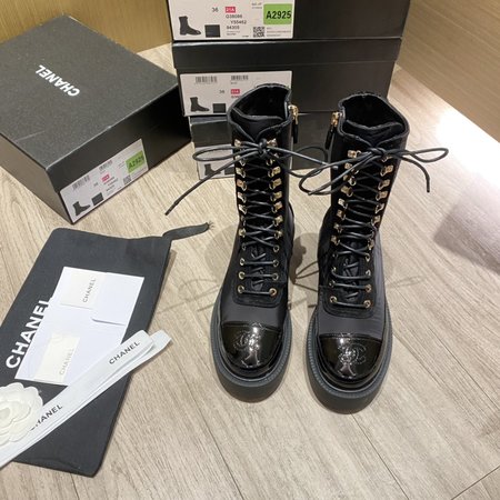 Chanel mid length martin boots