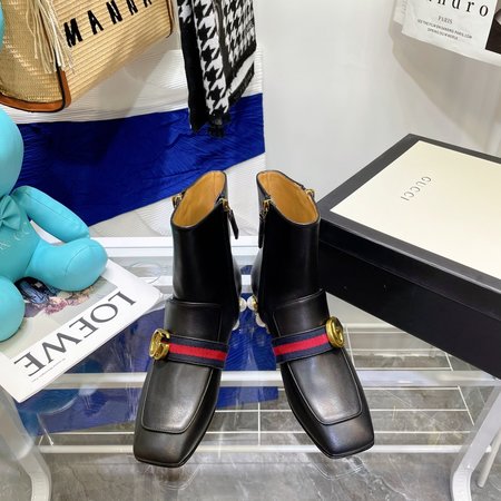 Gucci Pearl heel booties GG hardware heel height: 3cm