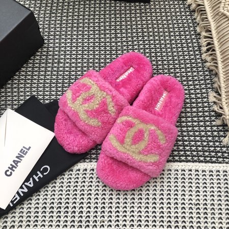 Chanel Wool slippers lamb wool