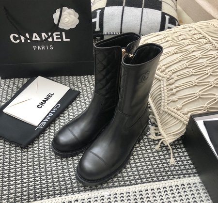 Chanel boots with stockings