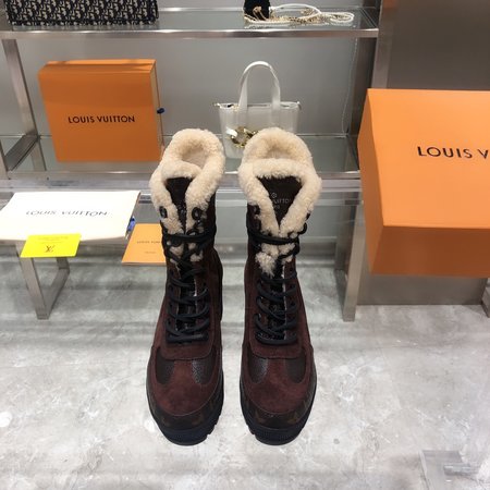 Louis Vuitton Fur boots high-heeled boots vamp cowhide lining cowhide