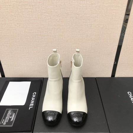 Chanel sheepskin upper genuine leather outsole ankle boots