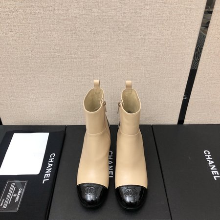 Chanel sheepskin upper genuine leather outsole ankle boots