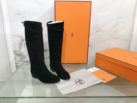 Hermes Jiming series Kelly buckle classic Knight s boots calfskin inner cowhide