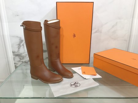 Hermes Story Kelly Buckle Calfskin Boots