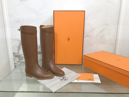 Hermes Story Kelly Buckle Calfskin Boots