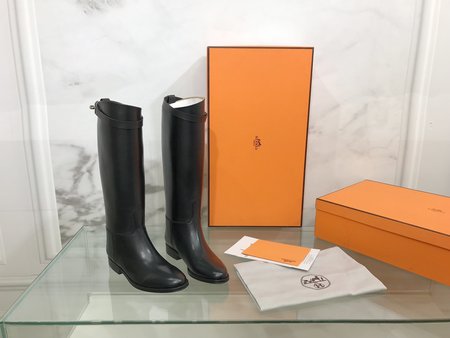 Hermes Story Kelly Buckle Calfskin Boots