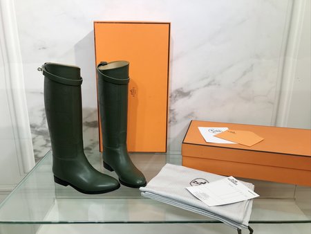 Hermes Jiming series Kelly buckle classic Knight s boots calfskin inner cowhide