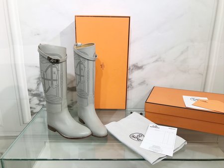 Hermes Jiming series Kelly buckle classic Knight s boots calfskin inner cowhide