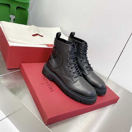 Valentino V LOGO series short boots calfskin Martin boots 3.5cm thick