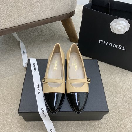 Chanel Flat shoes CC hardware buckle cowhide lining sheepskin