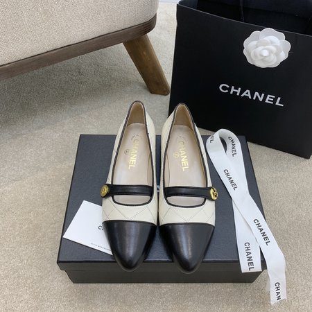 Chanel Flat shoes CC hardware buckle cowhide lining sheepskin