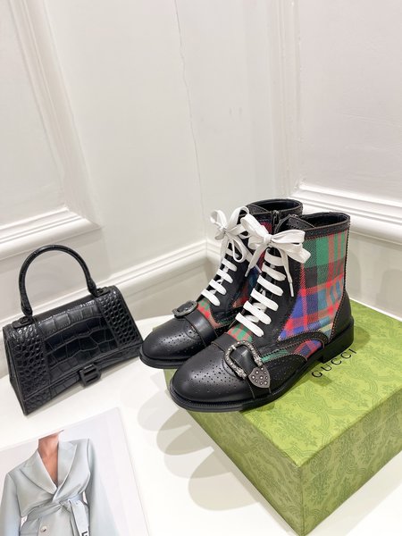 Gucci Short boots sheepskin lining printed sheepskin heel height: 3cm/9.5cm