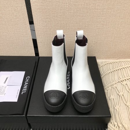 Chanel calfskin ankle boots