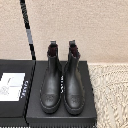 Chanel calfskin ankle boots