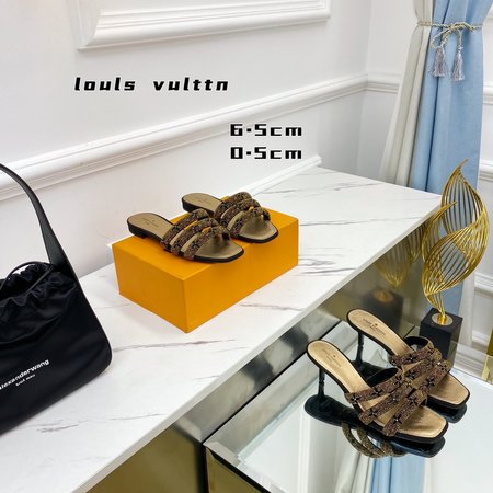 Louis Vuitton Rhinestone slippers cowhide outsole