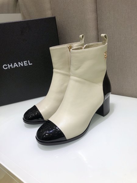 Chanel Side zipper women s ankle boots Grained calfskin patent leather Heel height: 5.5cm